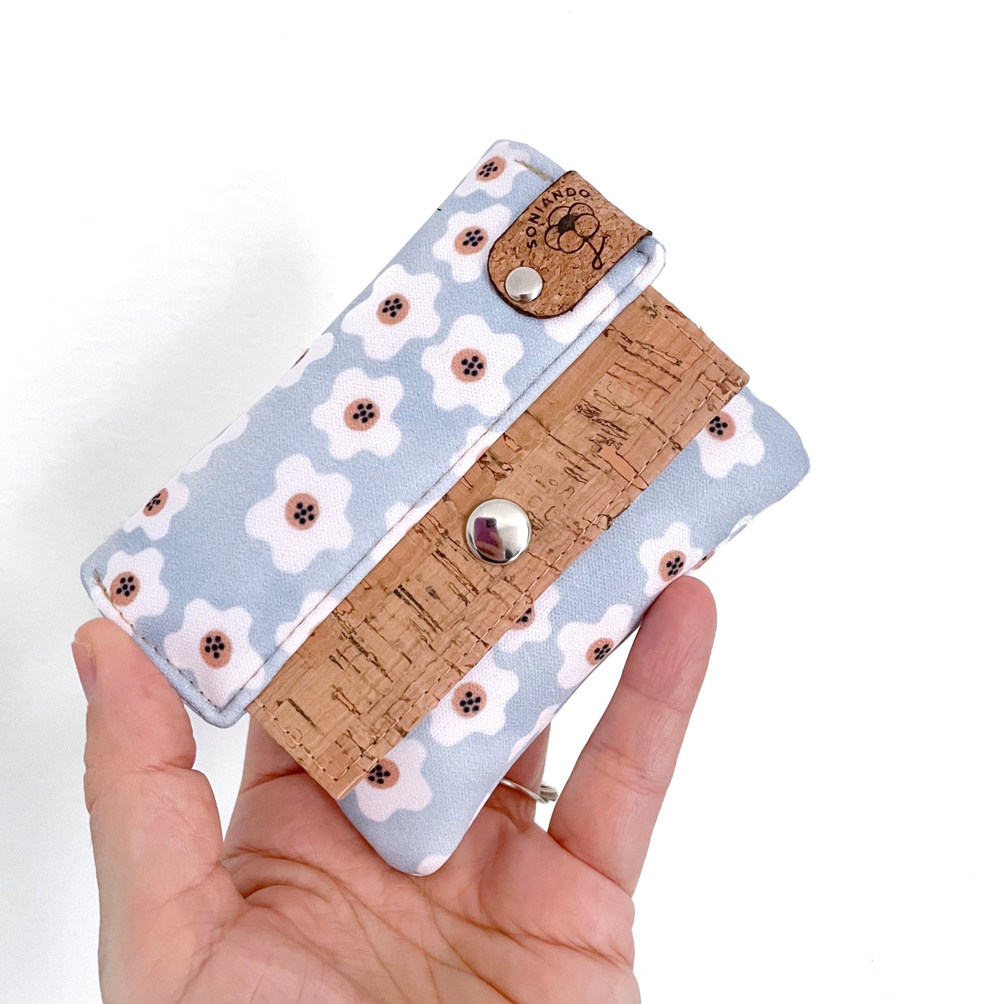 PORTAFOGLIO EVA MINI FIORI AZZURRI