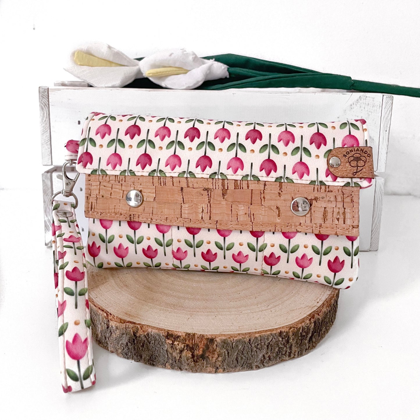 PORTAFOGLIO EVA TULIPANI ROSA