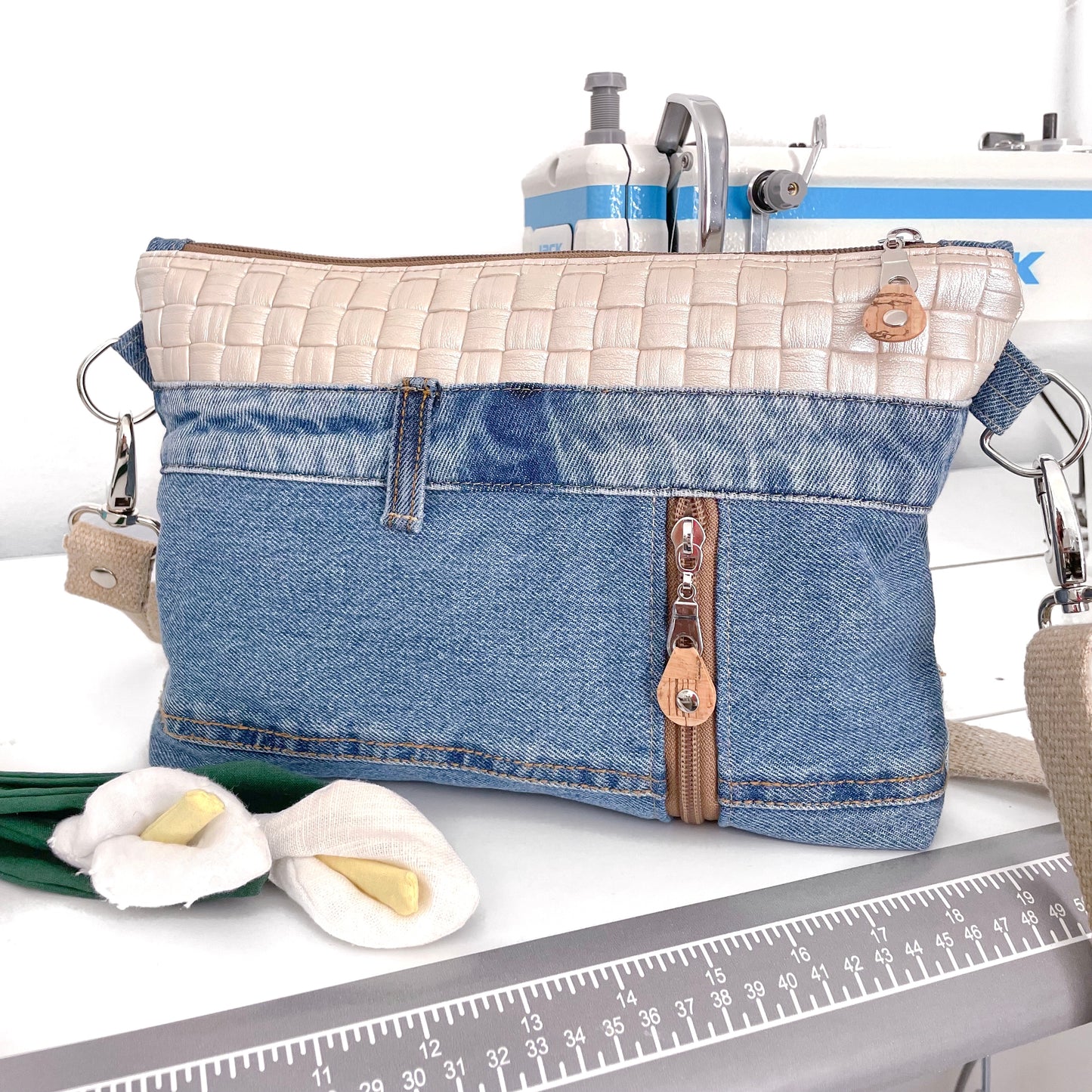 BORSA JEANS FIBBIA