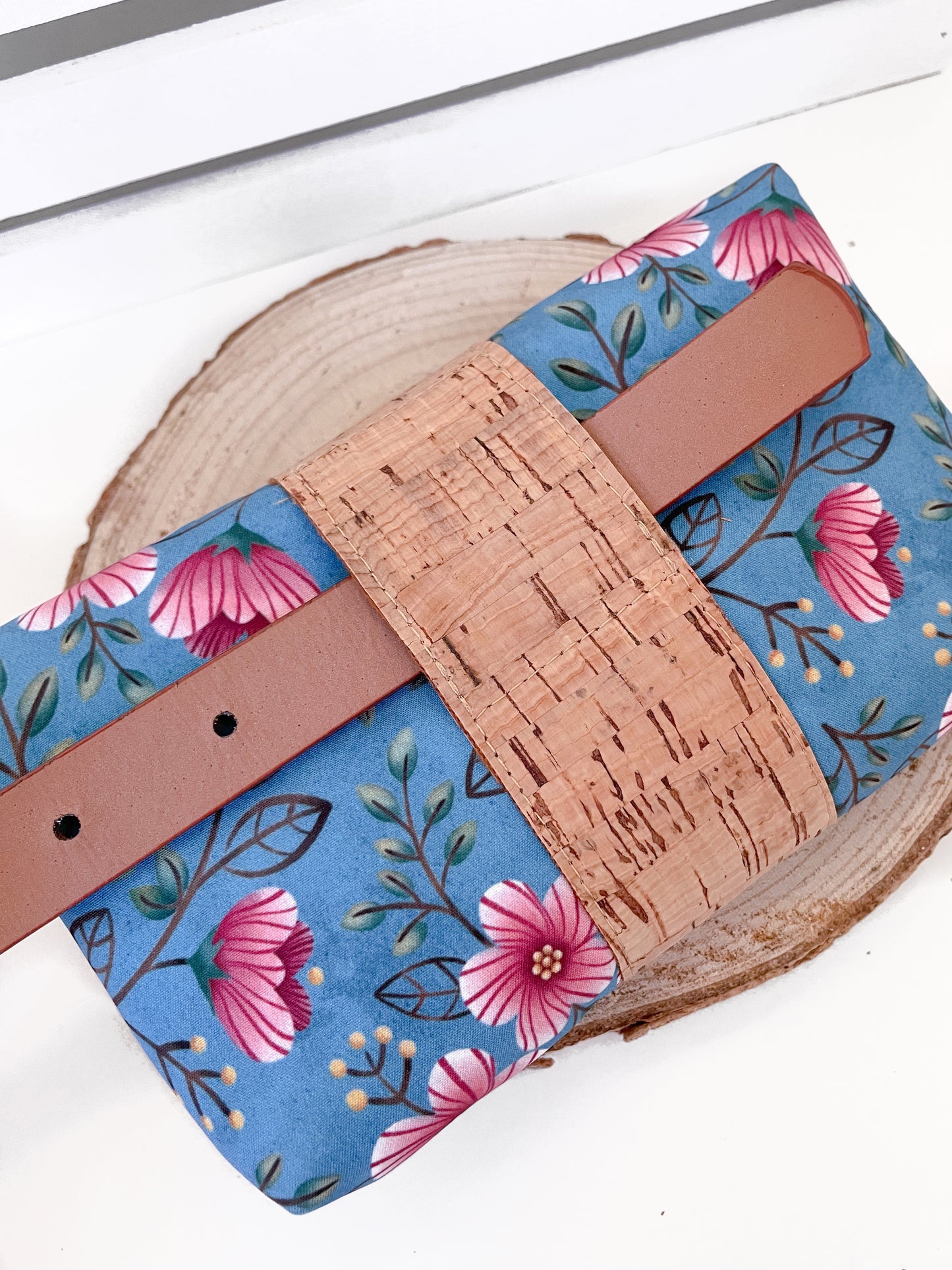 PORTAFOGLIO CINTURA FIORI ROSA