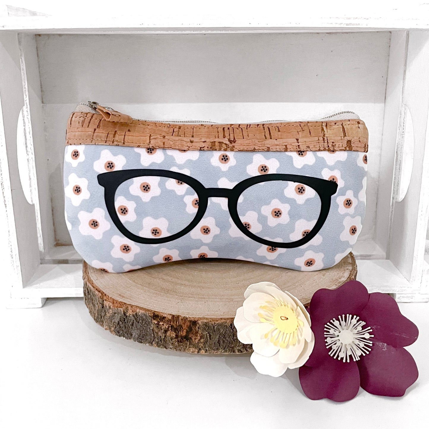 PORTAOCCHIALI FIORI AZZURRI