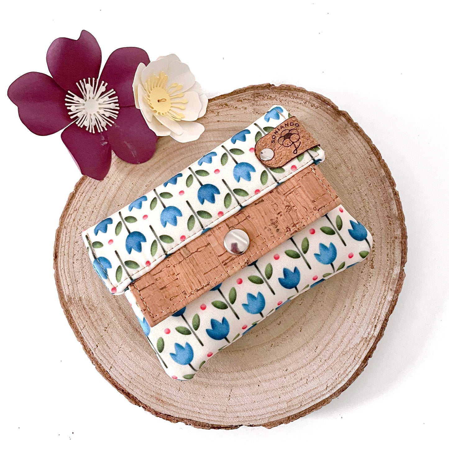 PORTAFOGLIO EVA MINI TULIPANI BLU