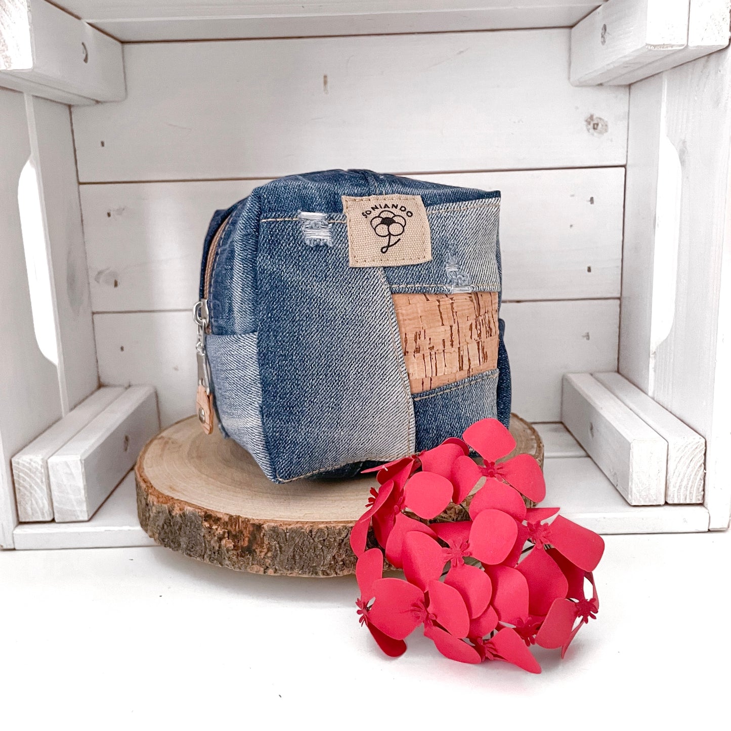 ASTUCCIO CUBO JEANS E SUGHERO