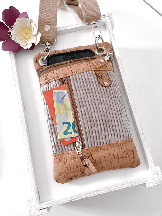 BORSA PORTA CELLULARE VELLUTO GHIACCIO