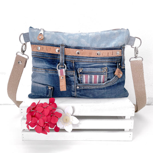 BORSA JEANS RIGHE
